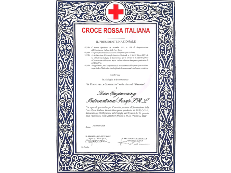 The time of kindness, the special recognition by the Italian Red Cross